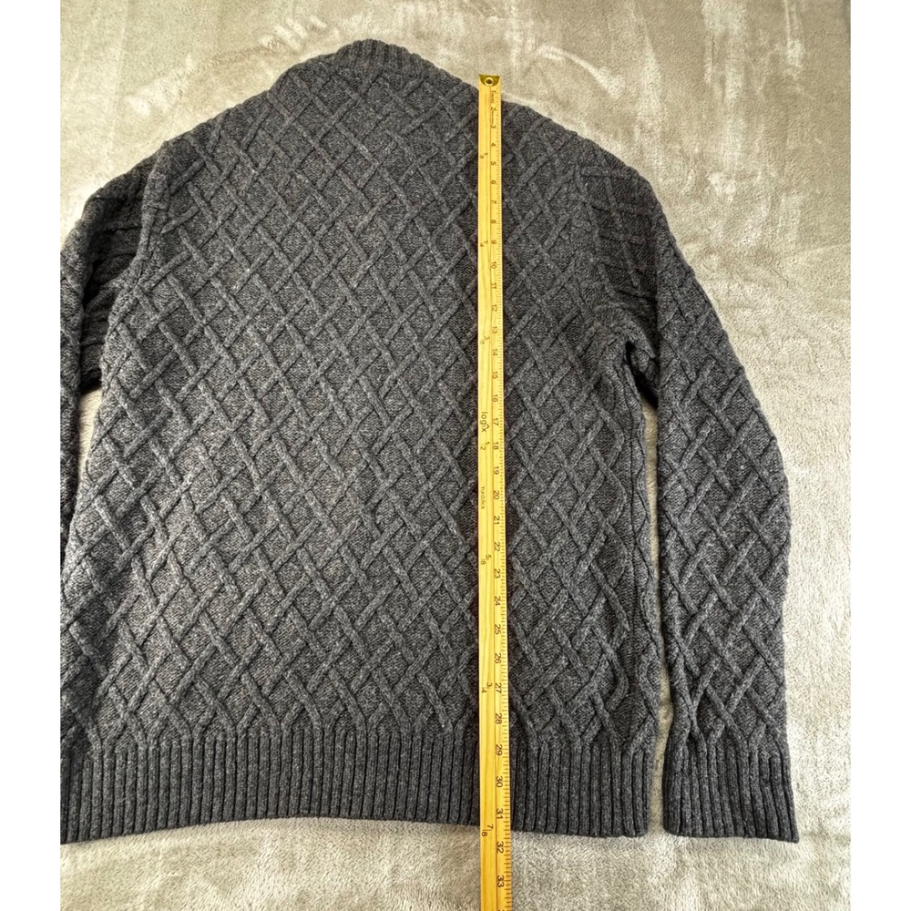 Billabong Full Zip Sweater Mens L Gray Diamond Cable Knit 37% wool - Picture 6 of 8